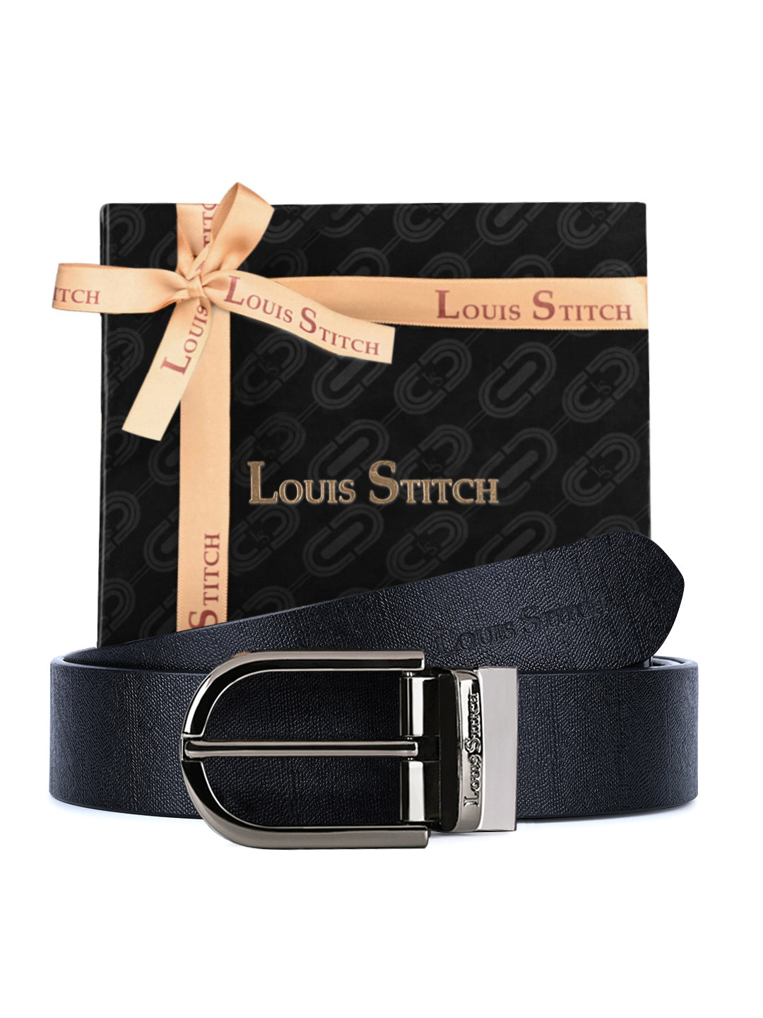 Men's Black & Brown Formal Italian Leather Reversible Belt For Men