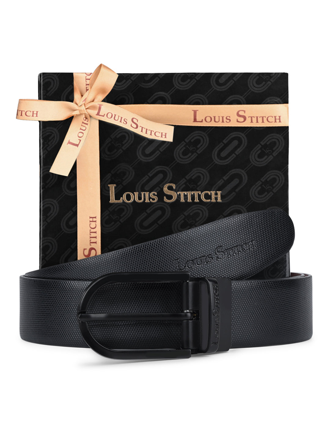 Men's Black & Brown Formal Italian Leather Reversible Belt For Men