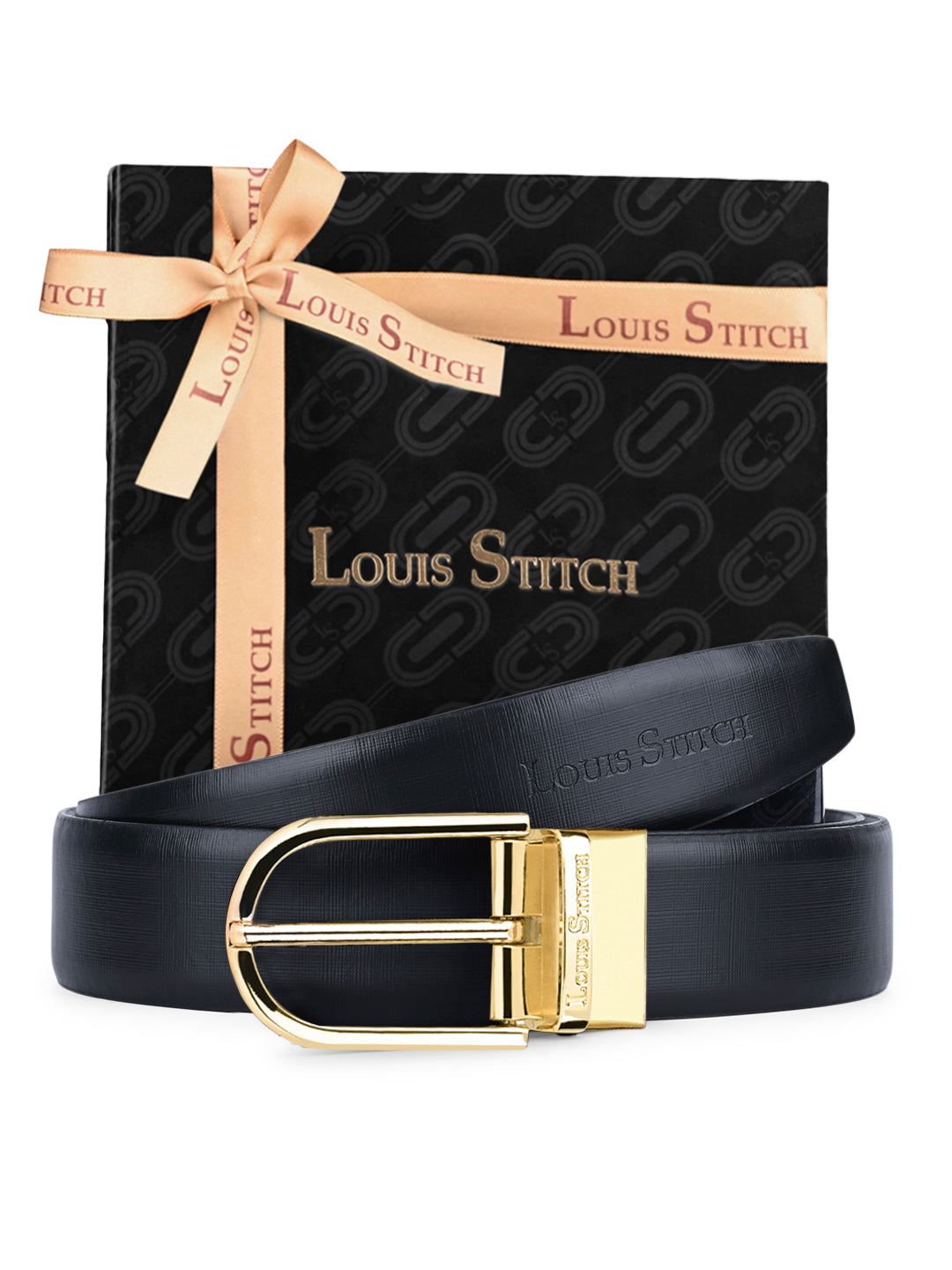 Men's Black & Brown Formal Italian Leather Reversible Belt For Men