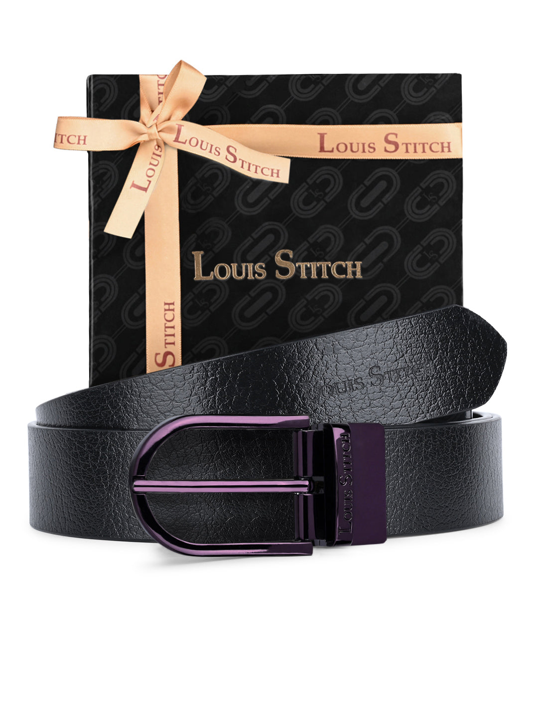 Men's Black & Brown Formal Italian Leather Reversible Belt For Men