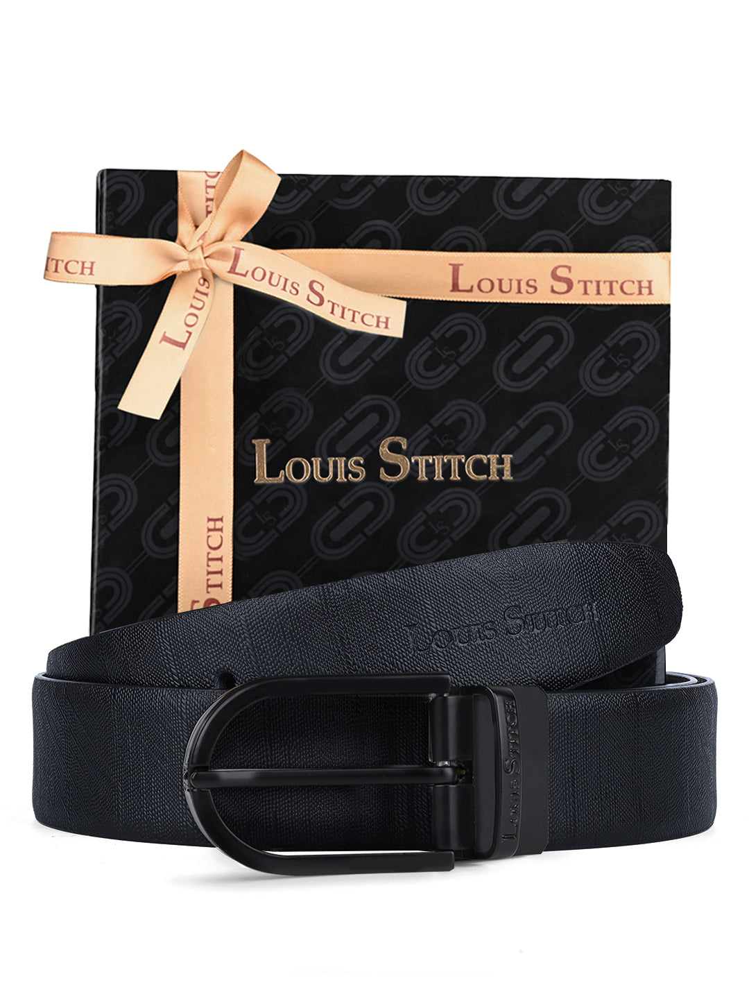 Men's Black & Brown Formal Italian Leather Reversible Belt For Men