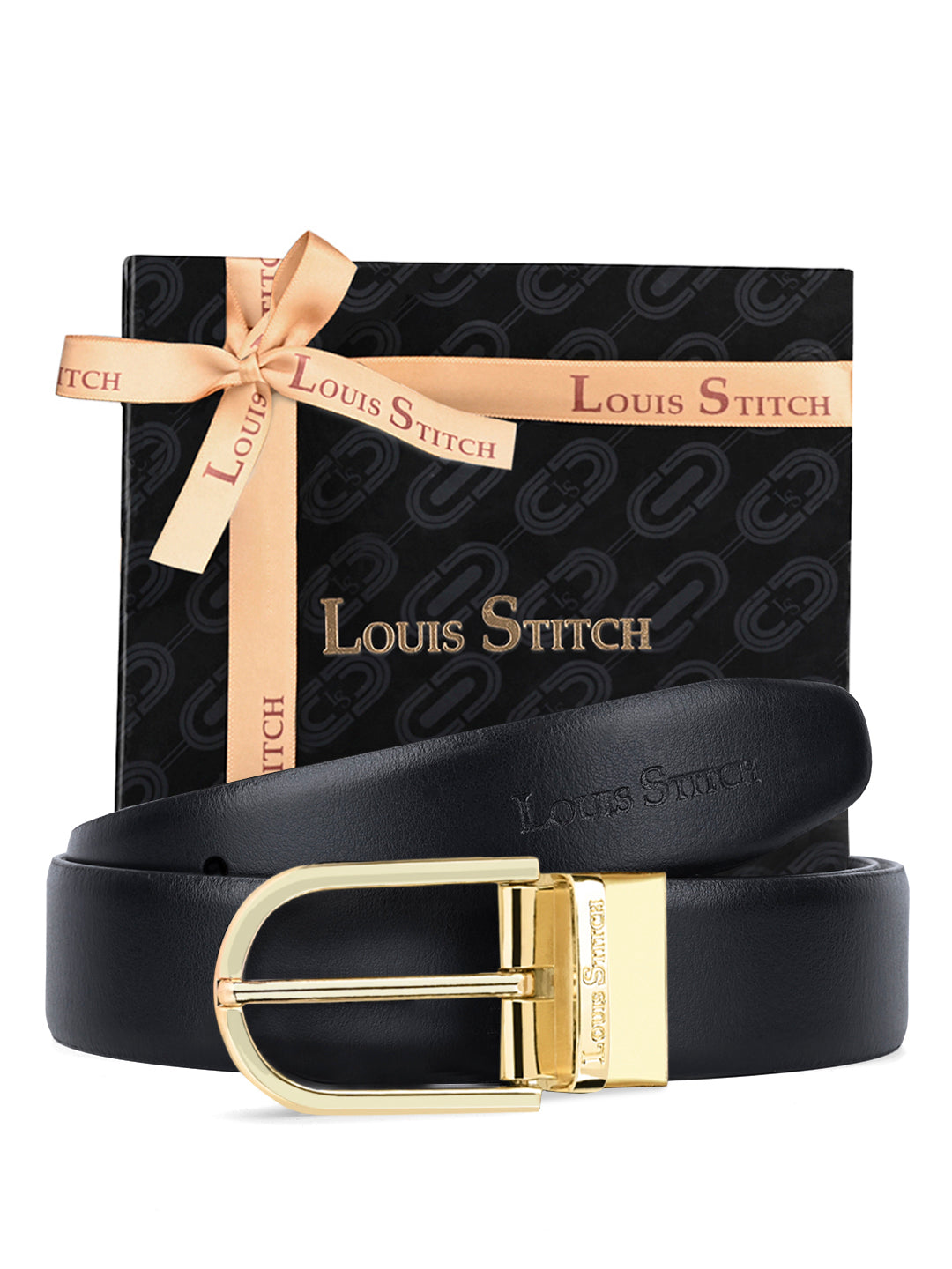 Men's Black & Brown Formal Italian Leather Reversible Belt For Men