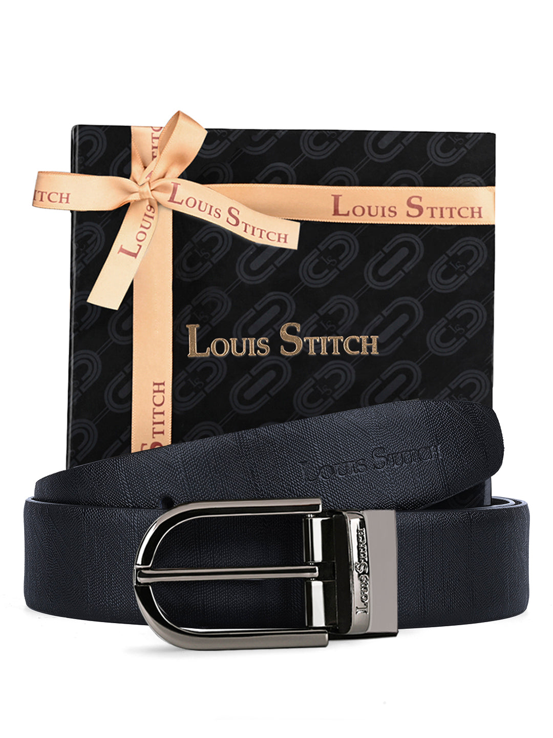 Men's Black & Brown Formal Italian Leather Reversible Belt For Men