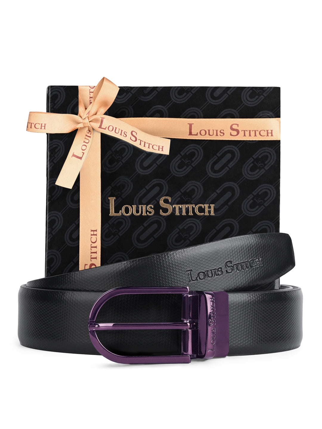 Men's Black & Brown Formal Italian Leather Reversible Belt For Men