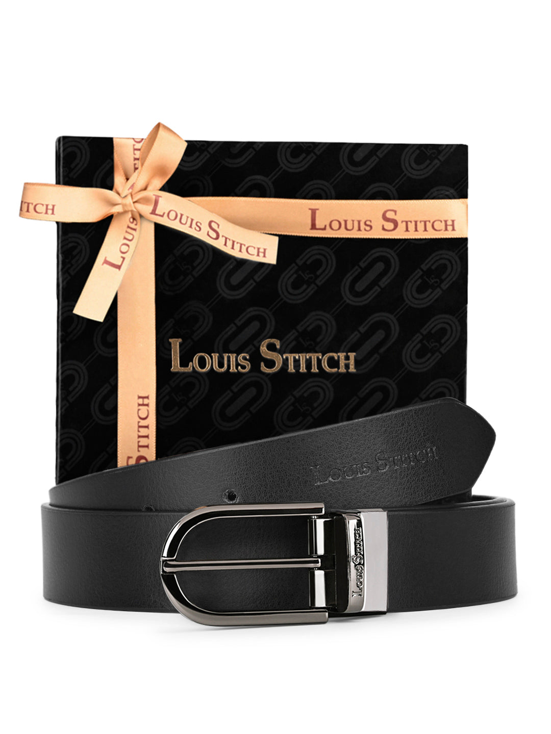 Men's Black & Brown Formal Italian Leather Reversible Belt For Men