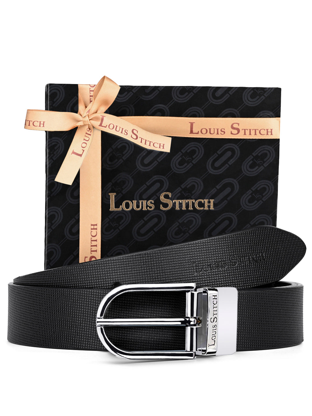 Men's Black & Brown Formal Italian Leather Reversible Belt For Men