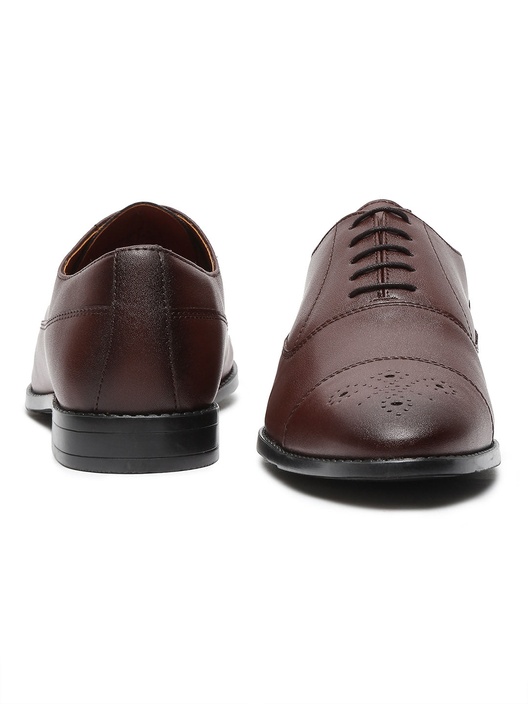 Brunette Brown Captoe Style Comfortable Laceups for Men