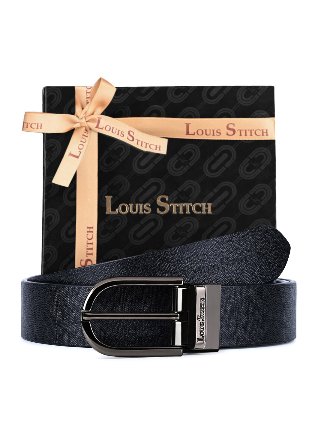 Men's Black & Brown Formal Italian Leather Reversible Belt For Men