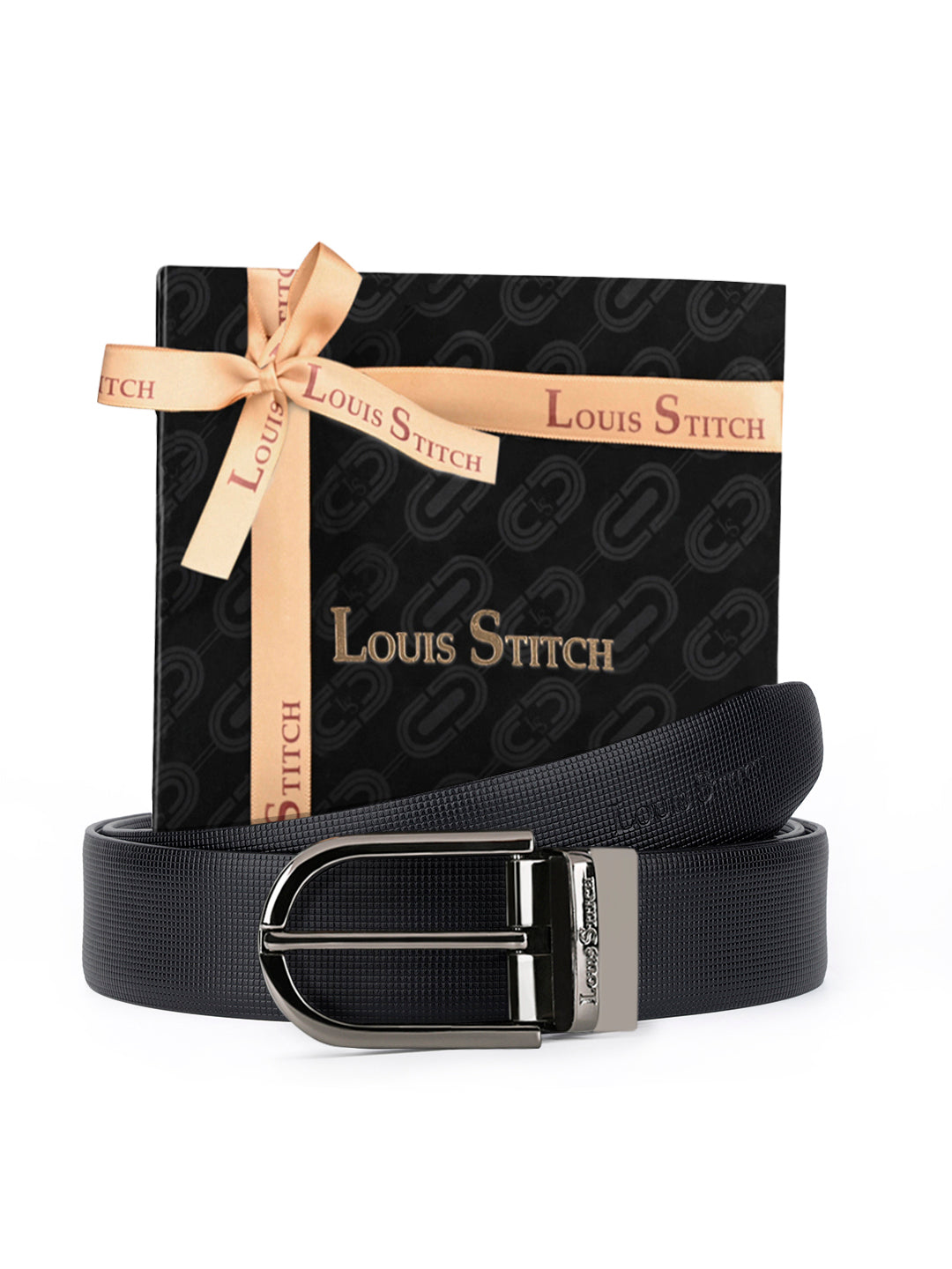 Men's Black & Brown Formal Italian Leather Reversible Belt For Men