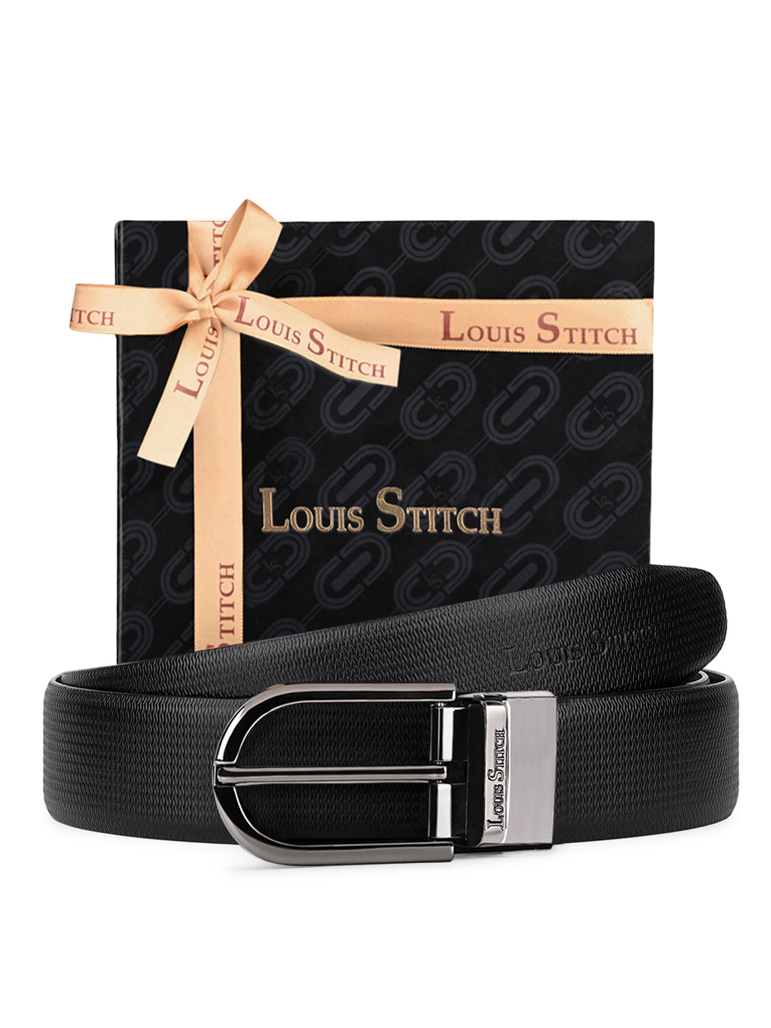 Men's Black & Brown Formal Italian Leather Reversible Belt For Men