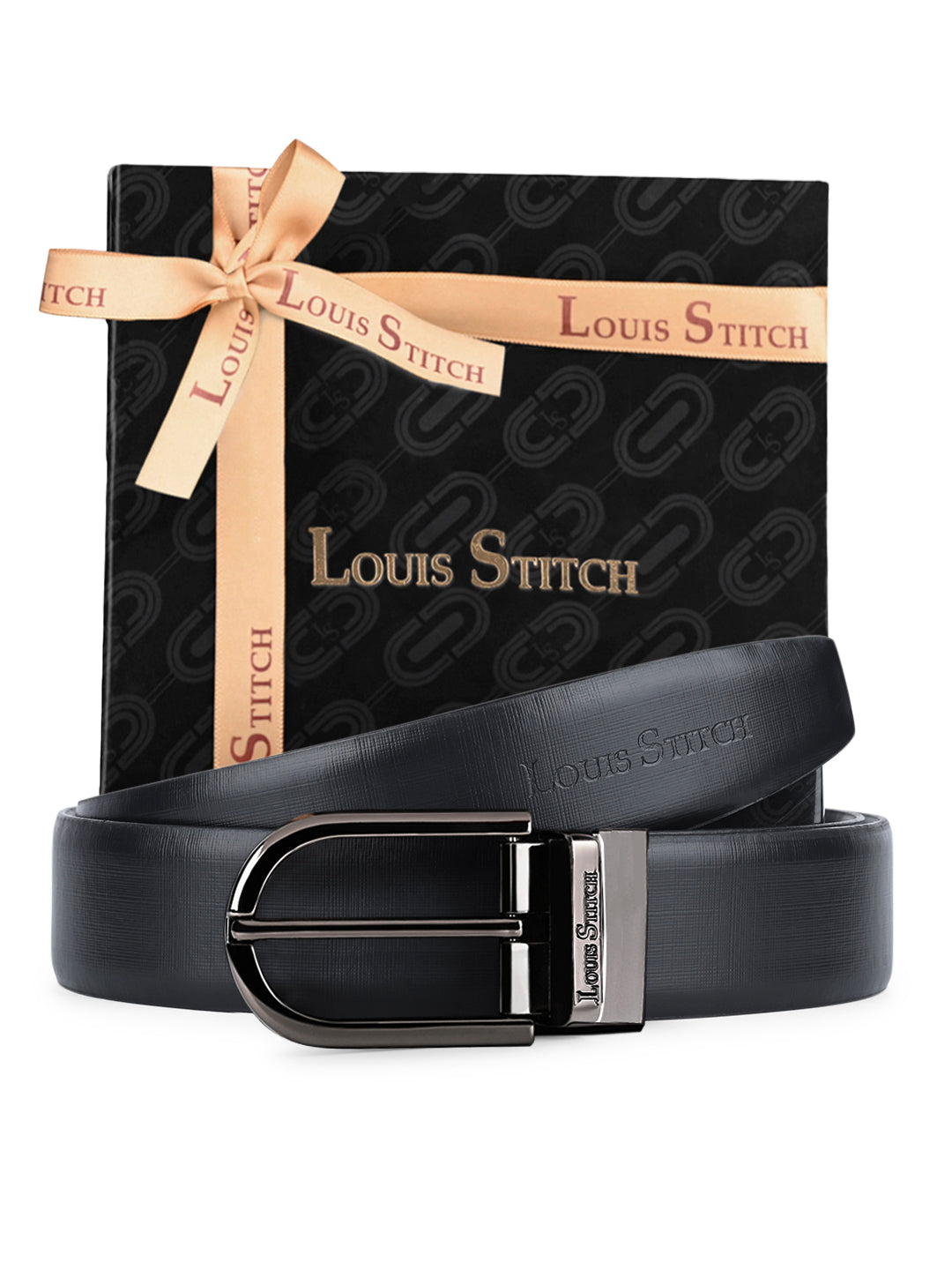 Men's Black & Brown Formal Italian Leather Reversible Belt For Men