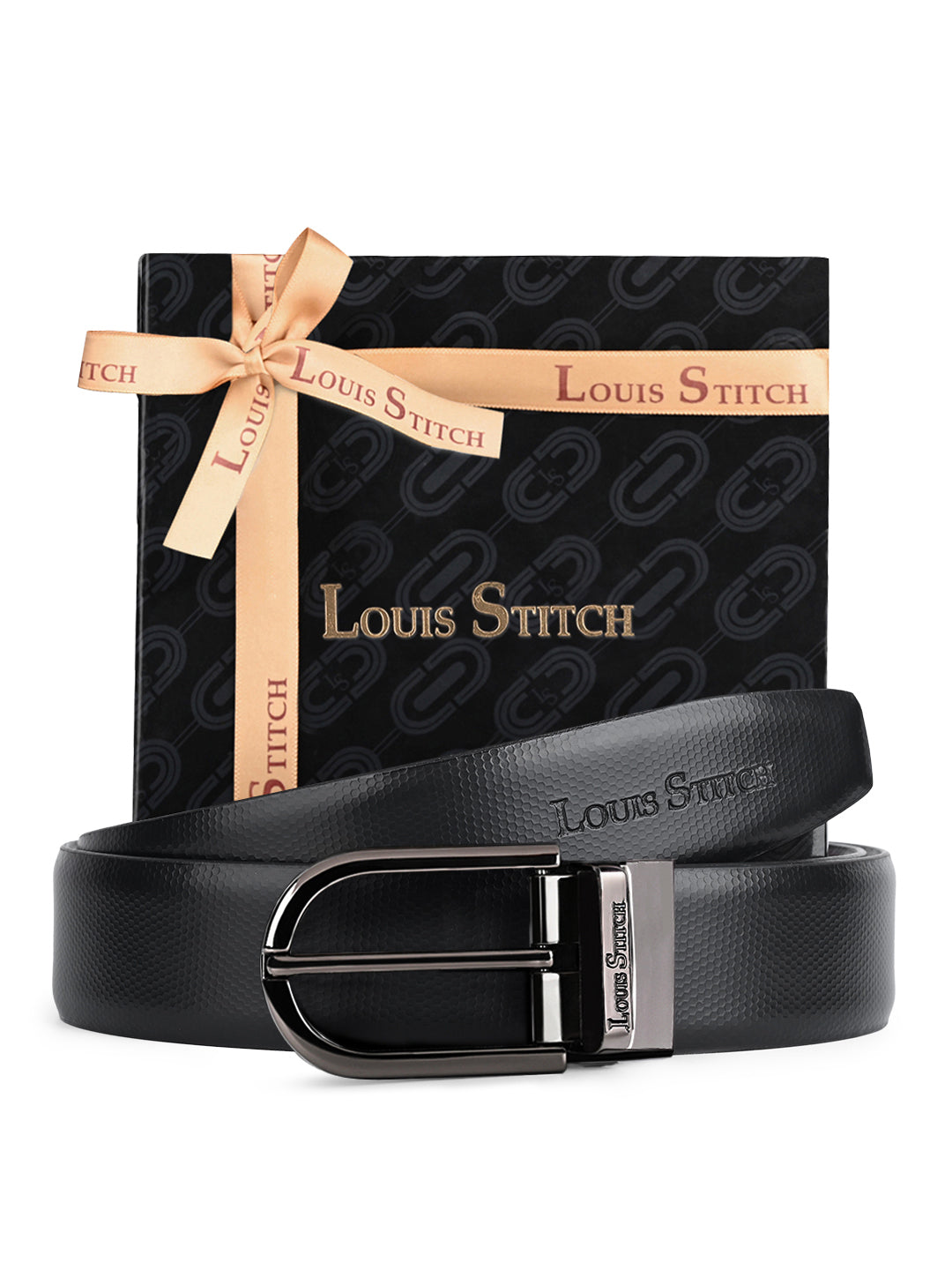 Men's Black & Brown Formal Italian Leather Reversible Belt For Men