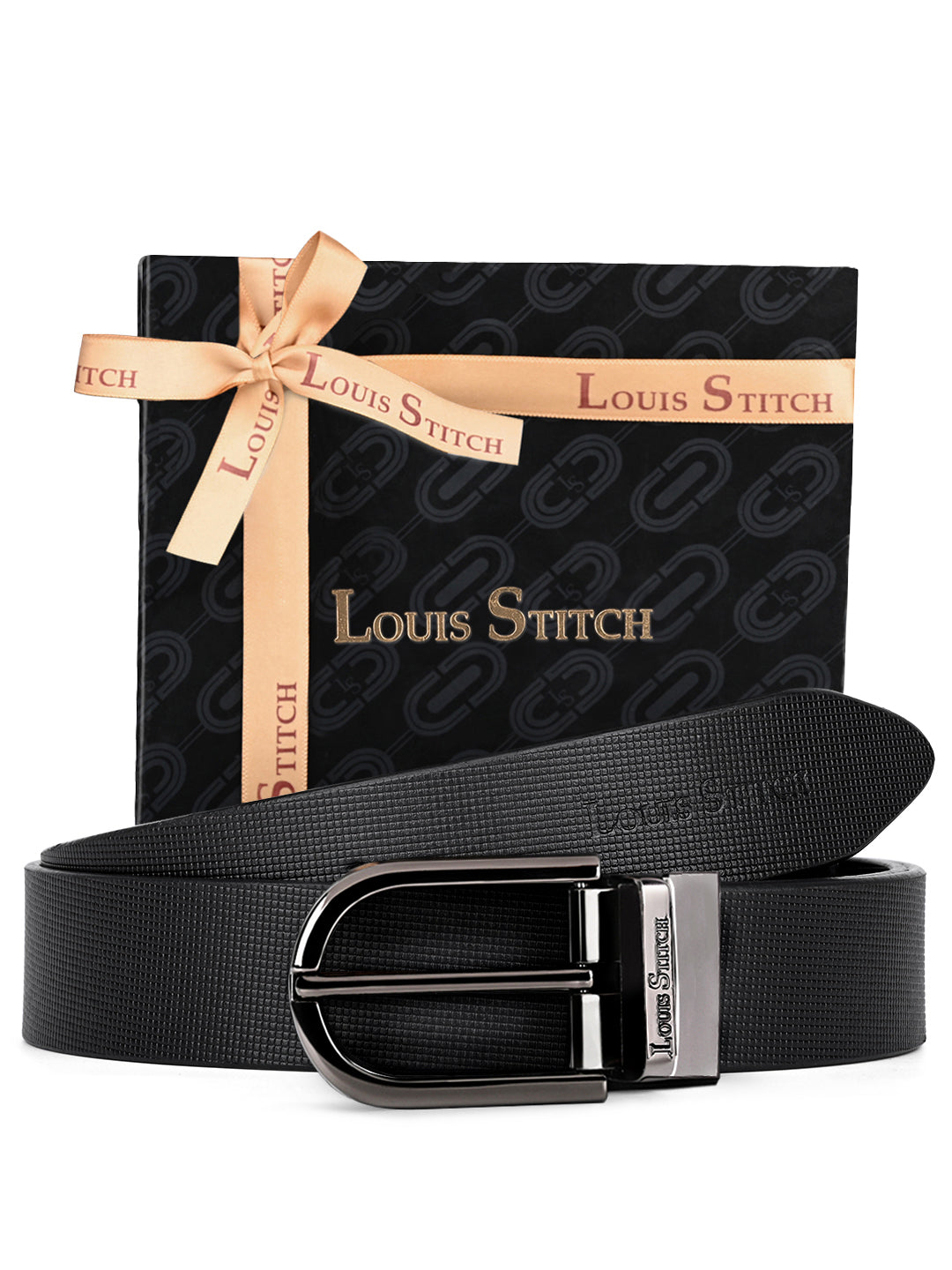 Men's Black & Brown Formal Italian Leather Reversible Belt For Men