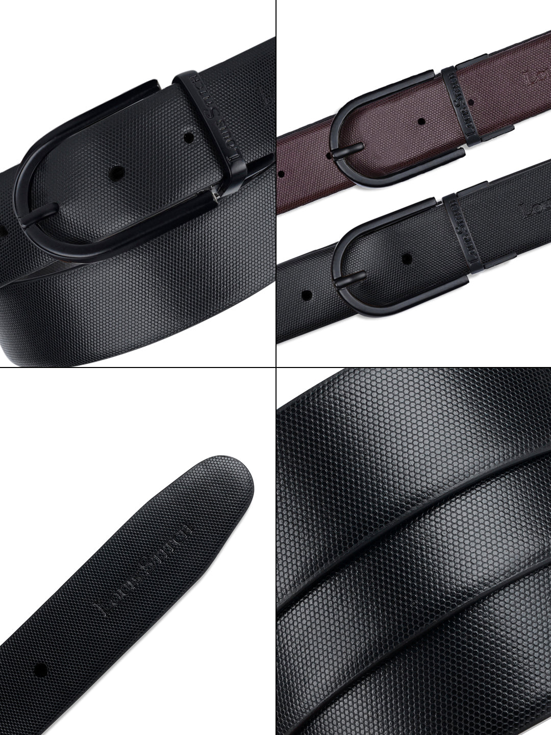 Men's Black & Brown Formal Italian Leather Reversible Belt For Men