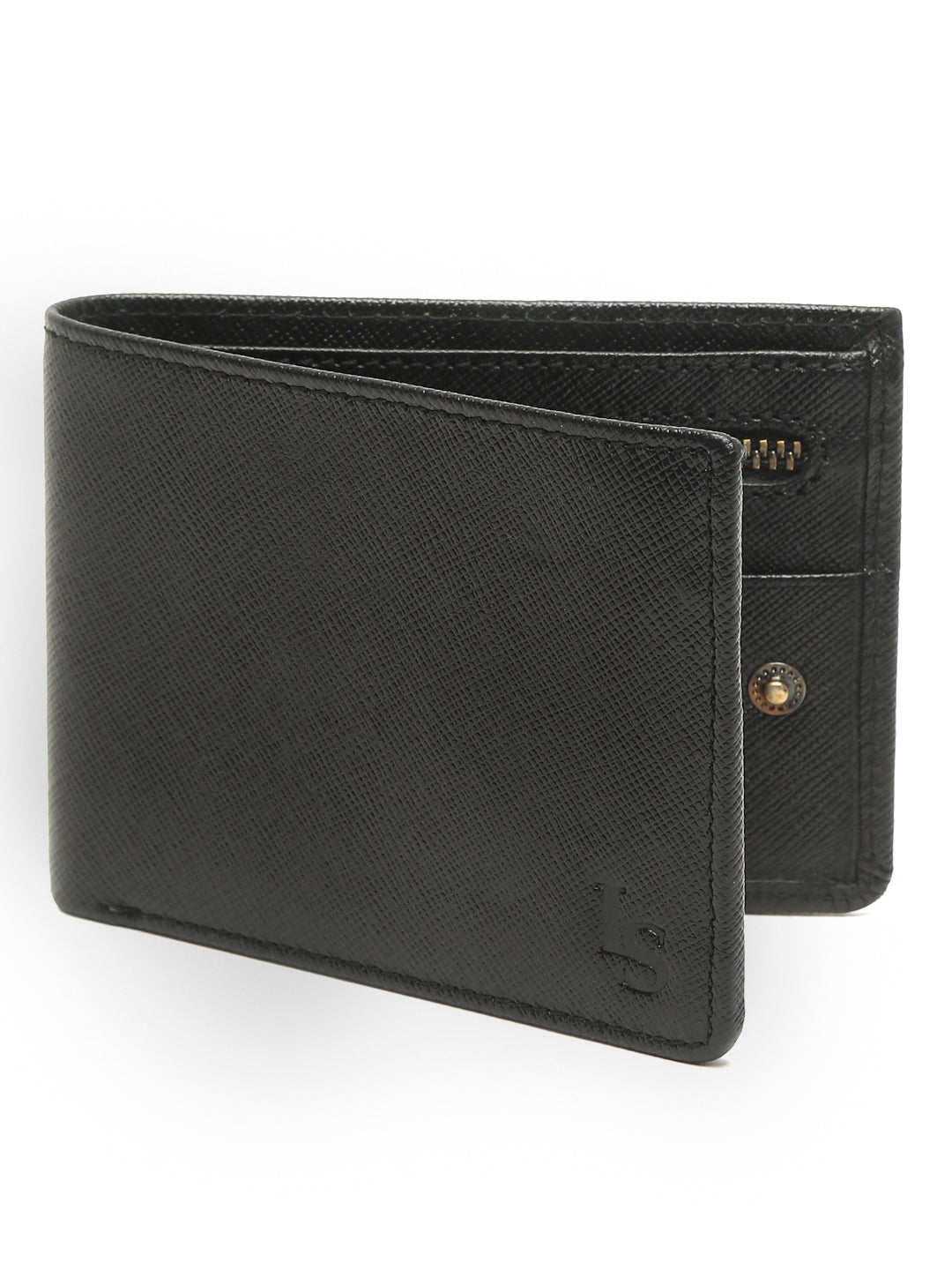 Jet Black Italian Saffiano Leather Wallet