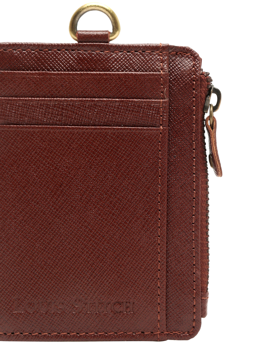 British Tan Italian Saffiano Leather Wallet