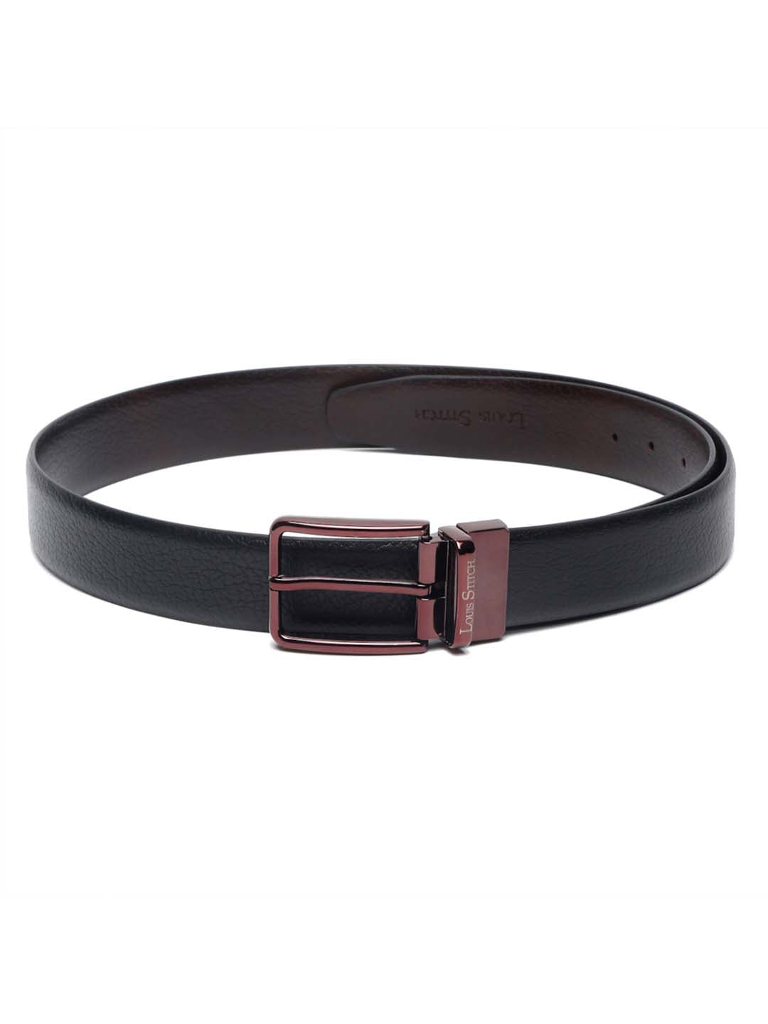 Men'S Black & Brown Formal Italian Leather Reversible Belt For Men