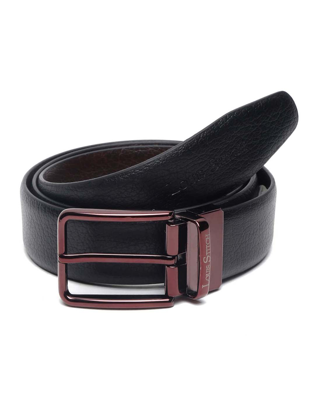 Men'S Black & Brown Formal Italian Leather Reversible Belt For Men