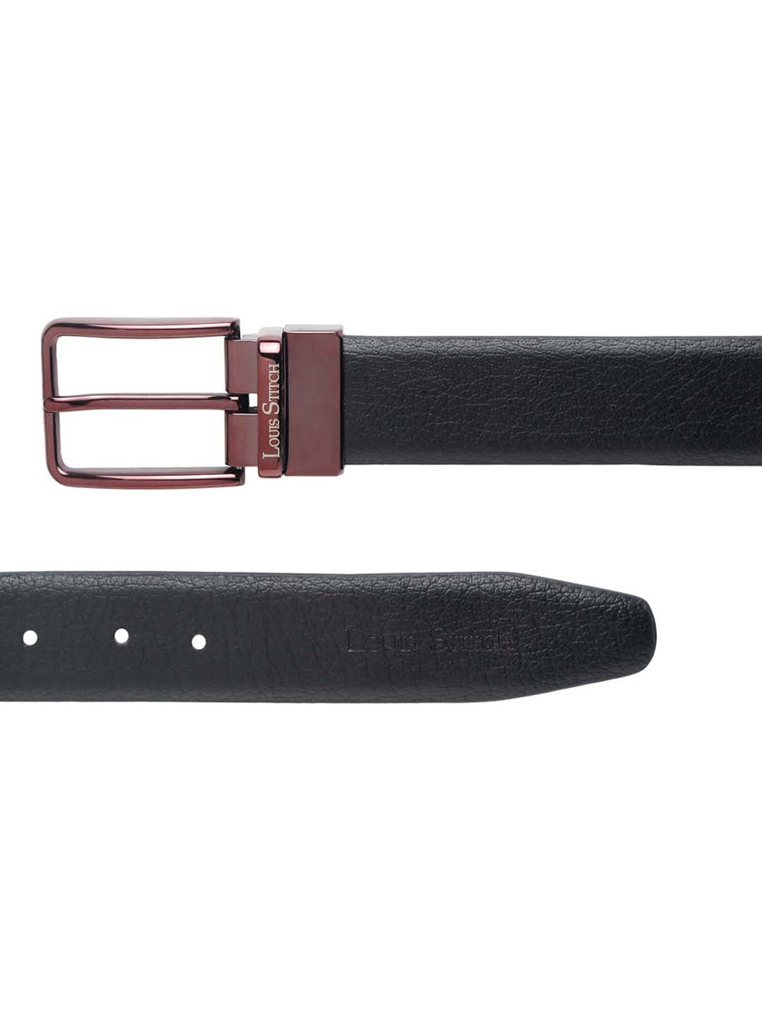 Men'S Black & Brown Formal Italian Leather Reversible Belt For Men