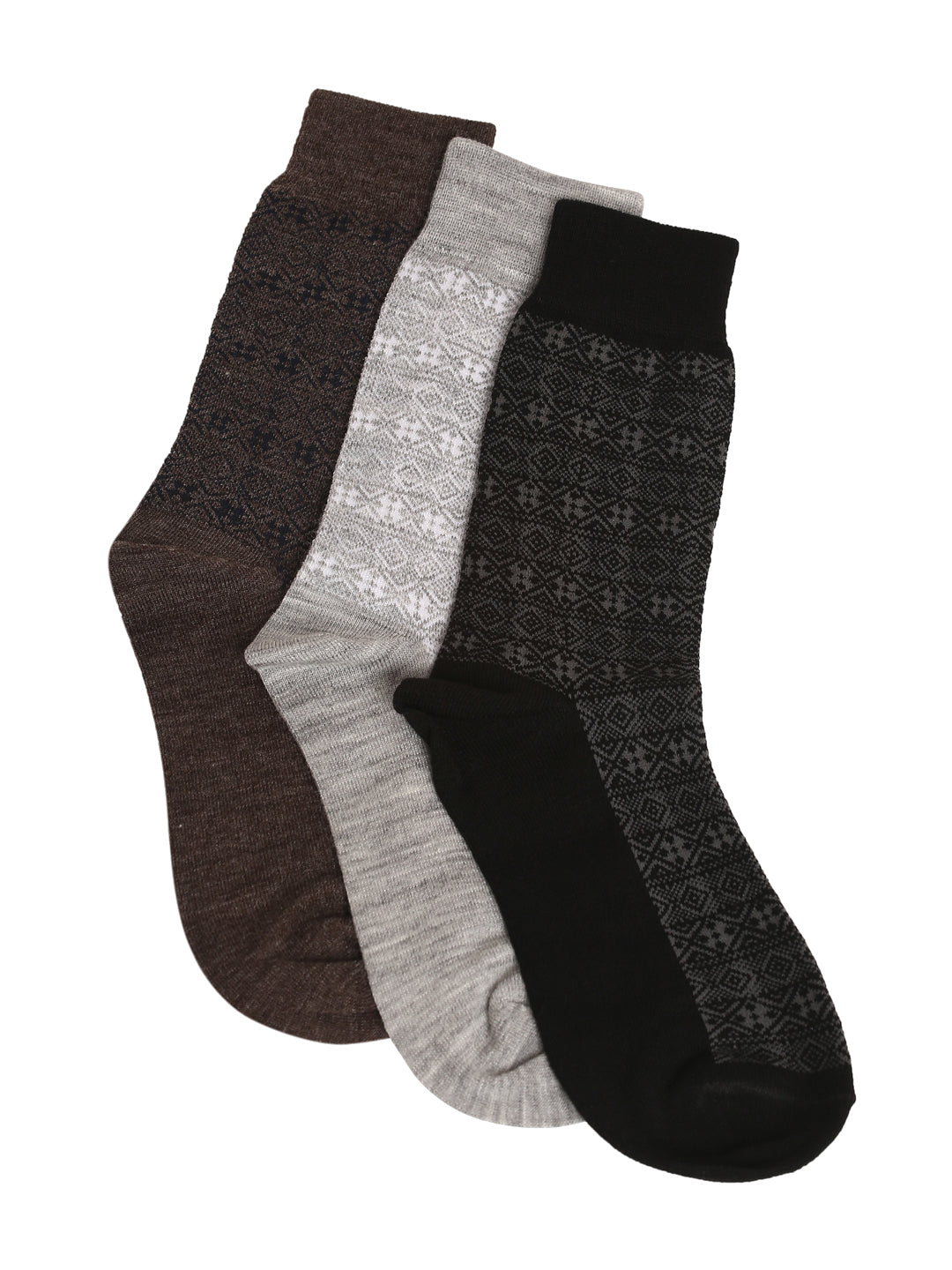 Ethinic Style Full Length Egyptian Cotton Socks (Pack Of 3)