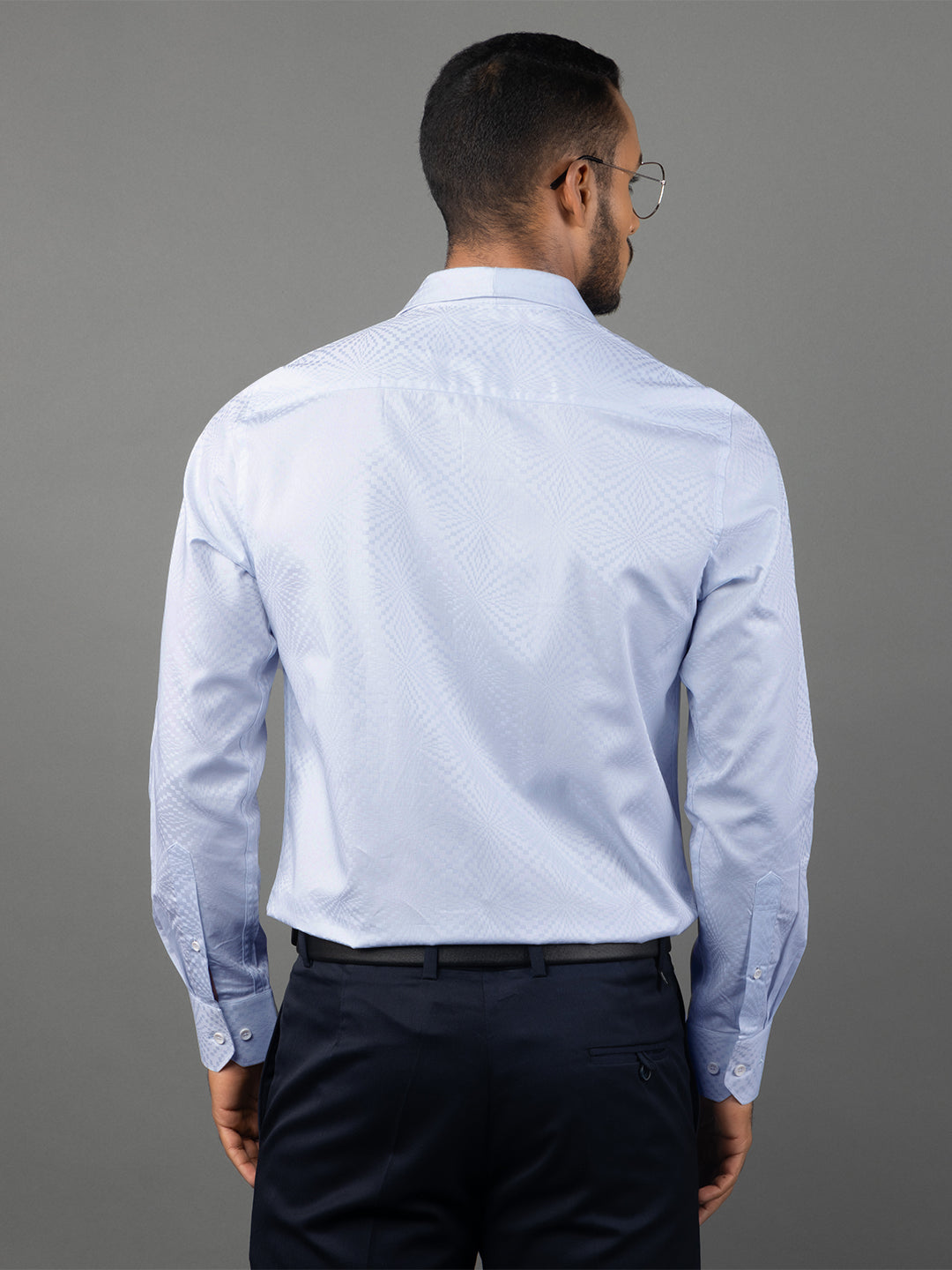 Men's Regular Fit Abstract Blue Formal Shirt