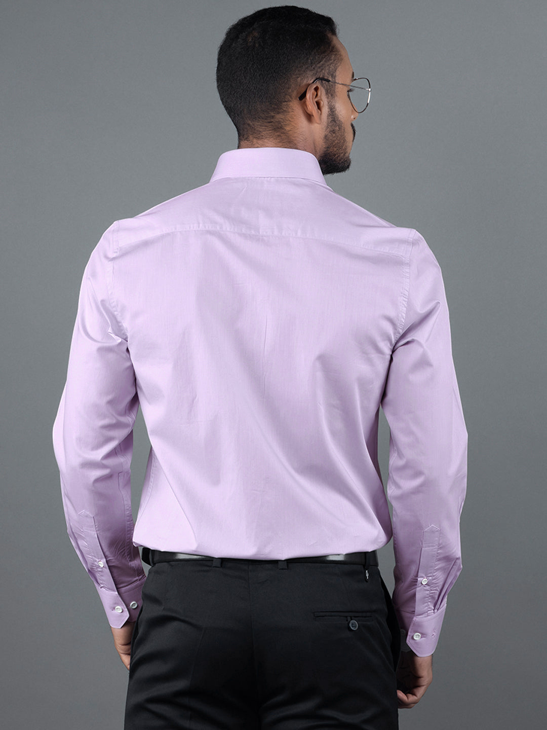 Men's Regular Fit Solid Purple Formal Shirt