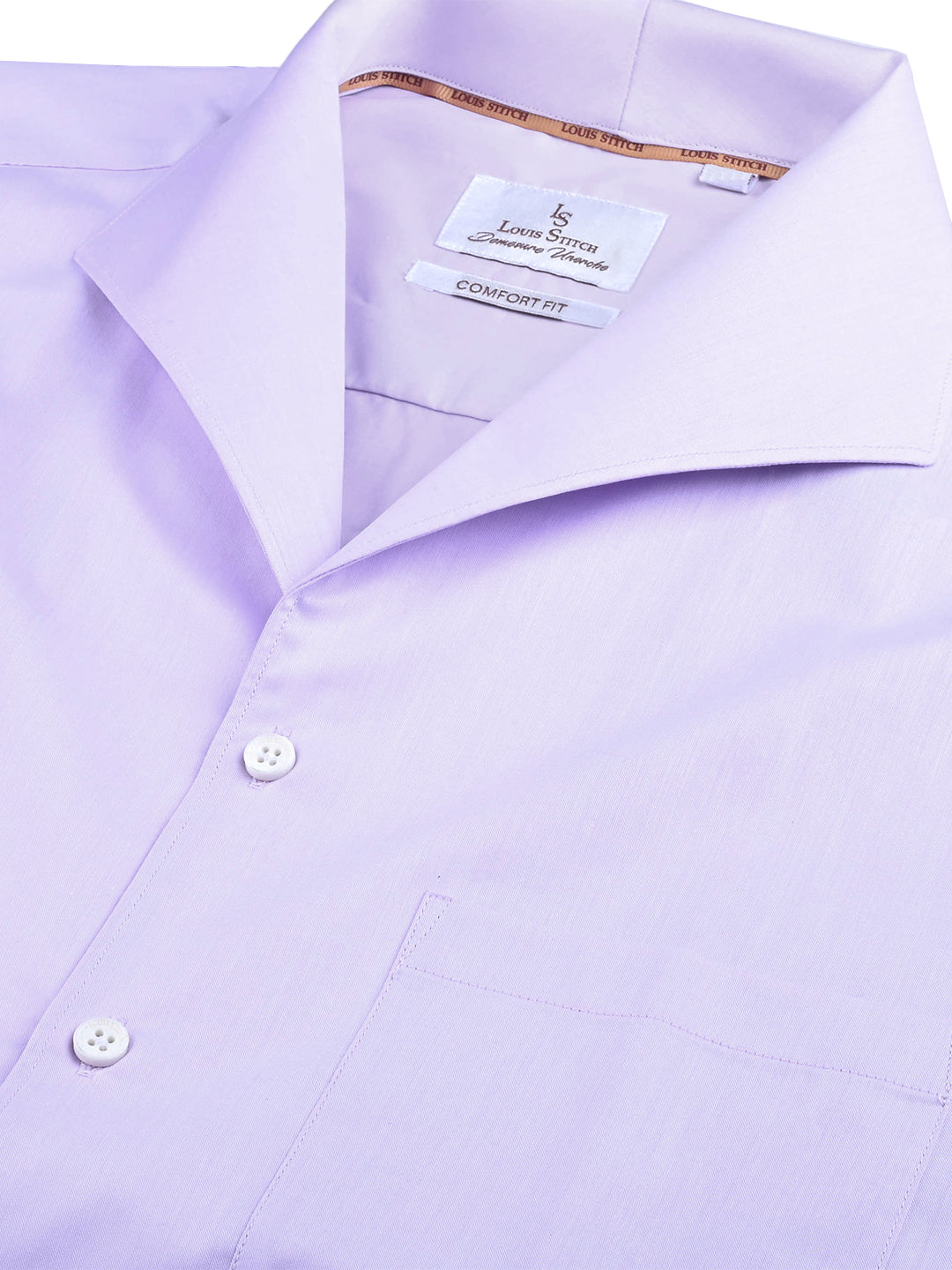 Men's Regular Fit Solid Purple Formal Shirt