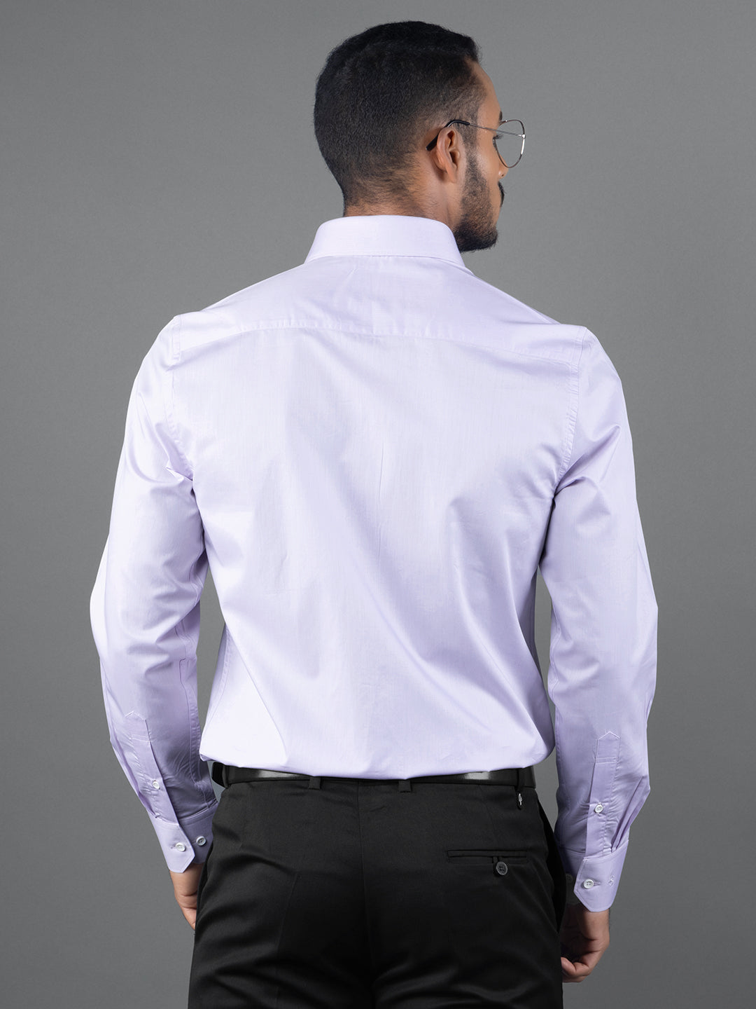 Men's Regular Fit Solid Purple Formal Shirt