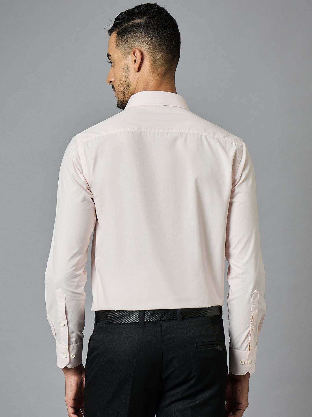 Men's Solid Pink Full Sleeves Regular Fit Formal Shirt