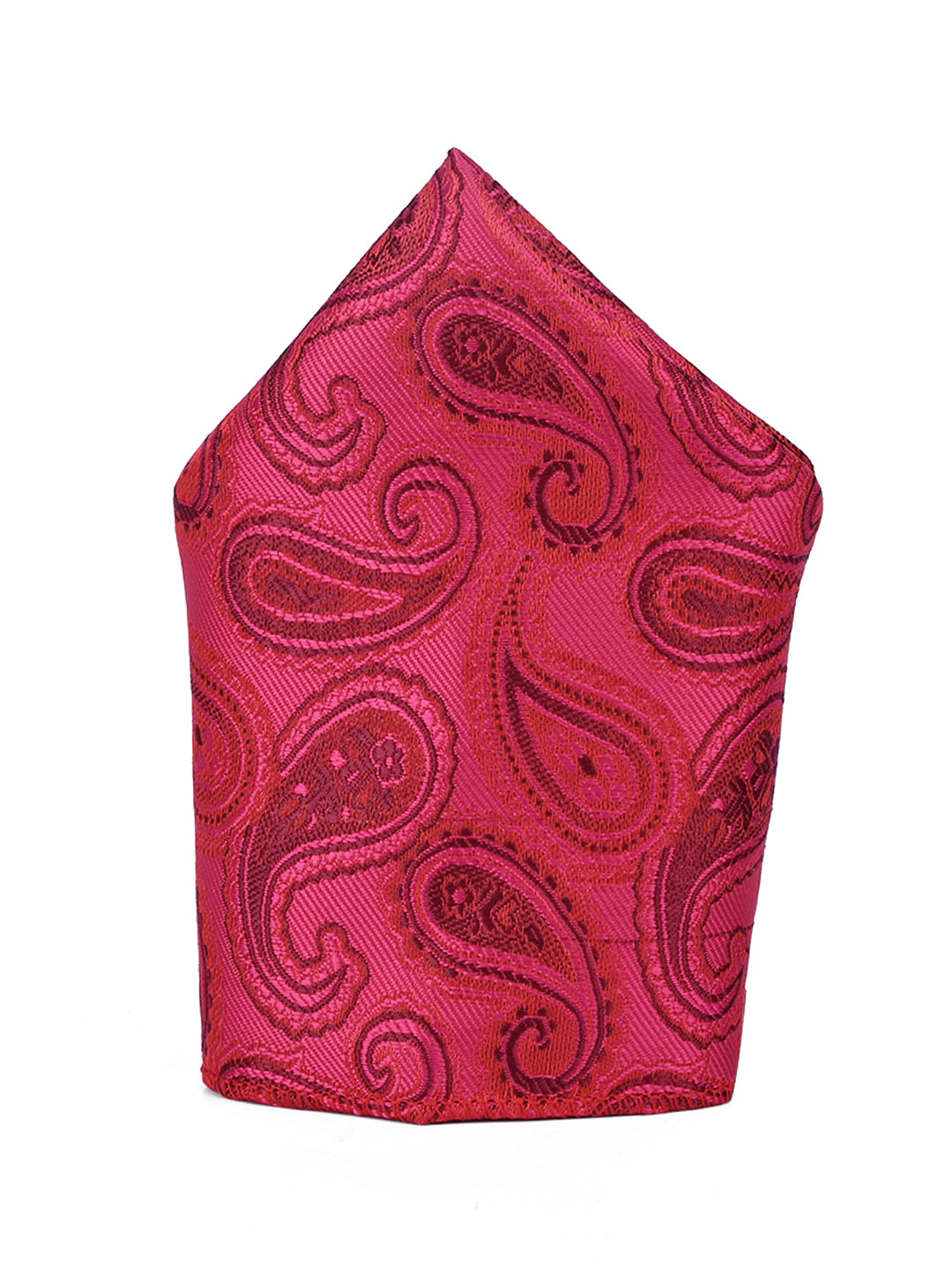 Venetian Red Luxury Italian Silk Necktie Set Pocket Square Golden Tiepin