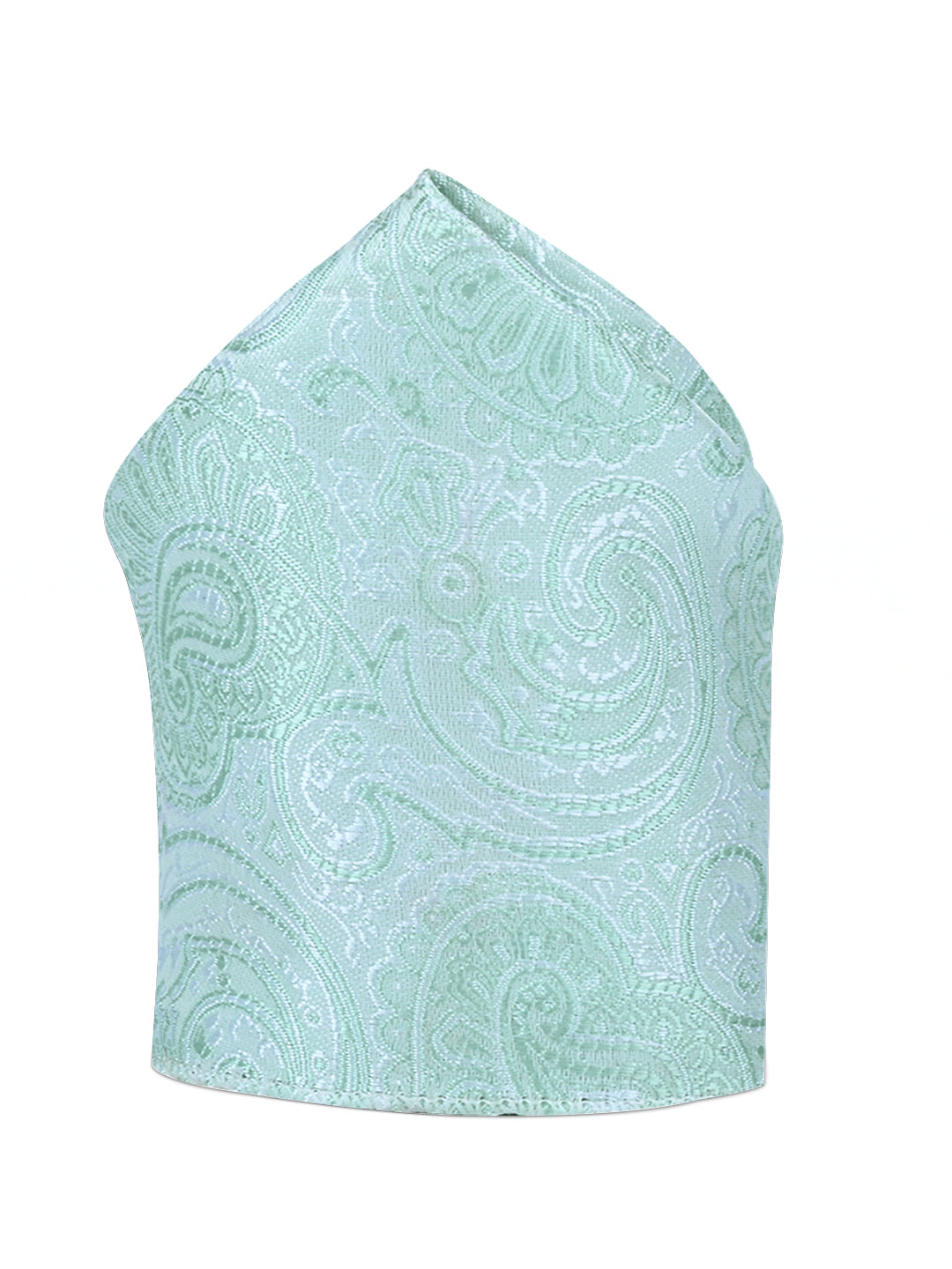 Lagoon Green Luxury Italian Silk Necktie Set Pocket Square Golden Tiepin