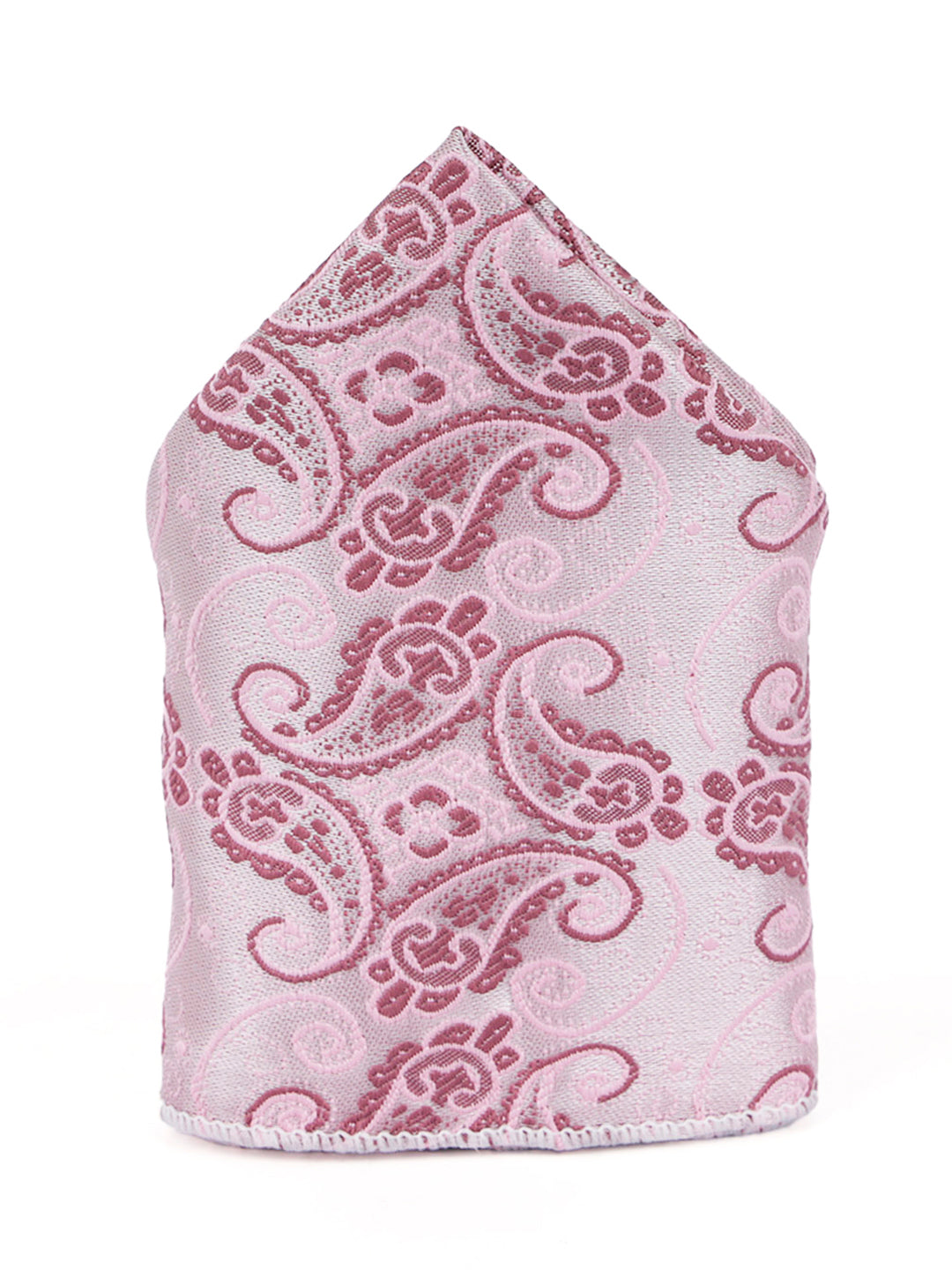 Pink Luxury Italian Silk Necktie Set Pocket Square Golden Tiepin