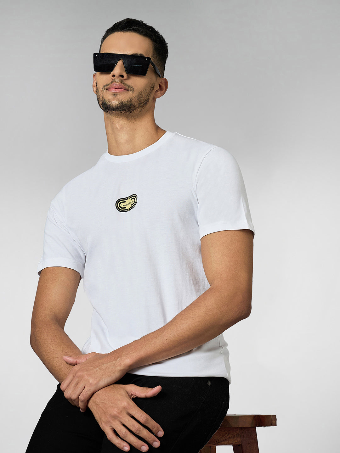 Men's Super Combed Cotton White Regular Fit Half Sleeve Round Neck T-Shirt