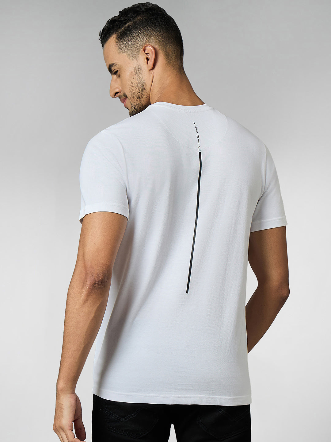 Men's Super Combed Cotton White Regular Fit Half Sleeve Round Neck T-Shirt