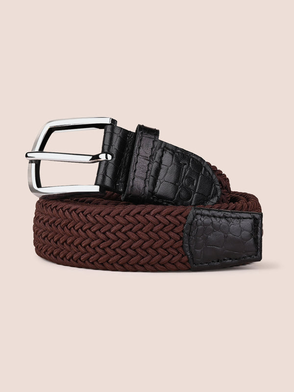 LOUIS STITCH Men's Braided Elastic Stretch Belt