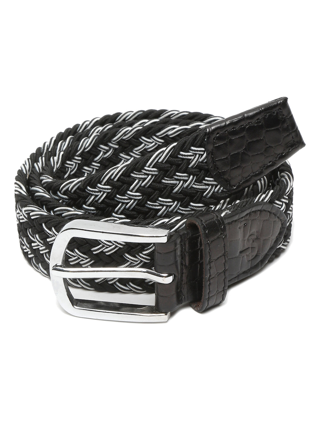 LOUIS STITCH Men's Braided Elastic Stretch Belt