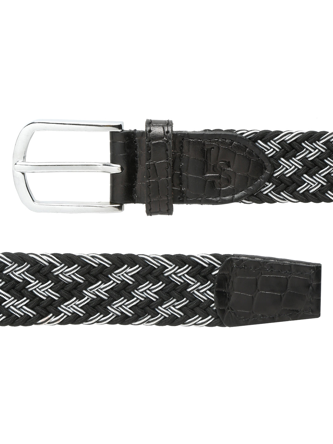 LOUIS STITCH Men's Braided Elastic Stretch Belt