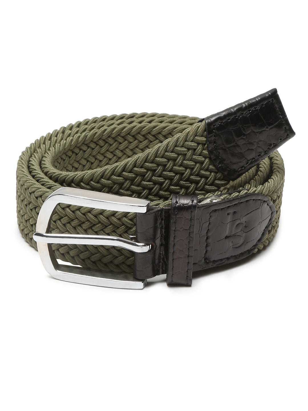 LOUIS STITCH Men's Braided Elastic Stretch Belt