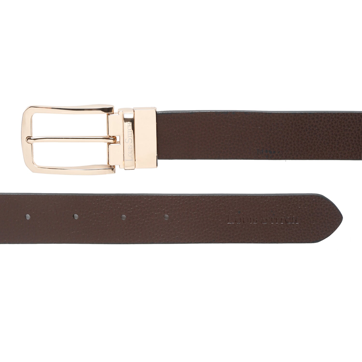 Men's Black & Brown Formal Italian Leather Reversible Belt For Men