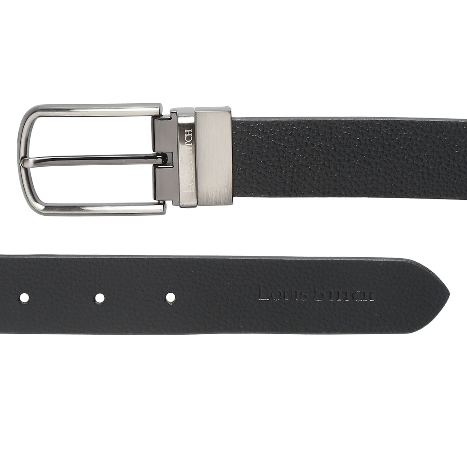 Men's Black & Brown Formal Italian Leather Reversible Belt For Men