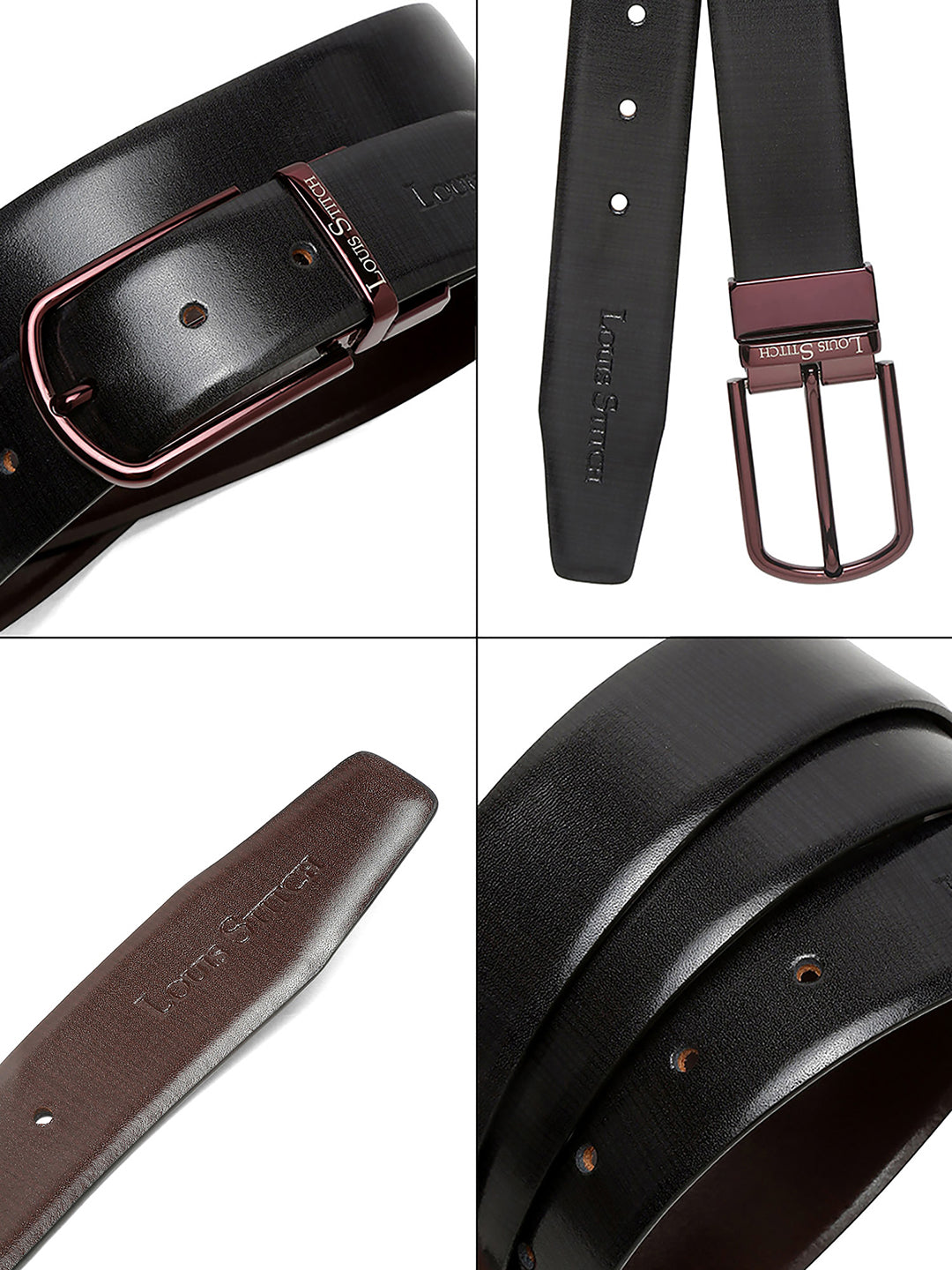 Handcrafted Spanish Leather Reversible Belt For Men