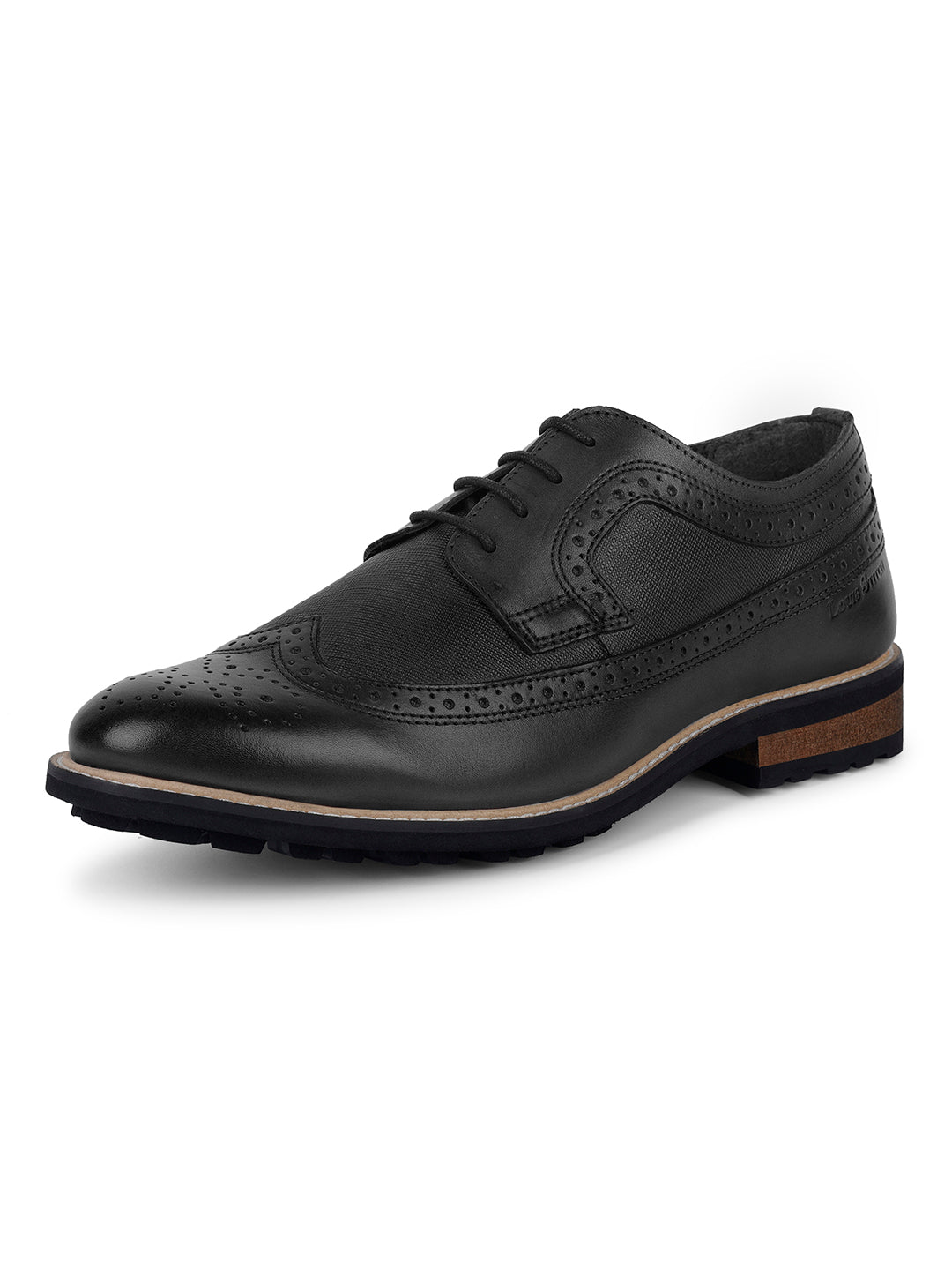 Jet Black Brogue Style Comfortable Laceups for Men