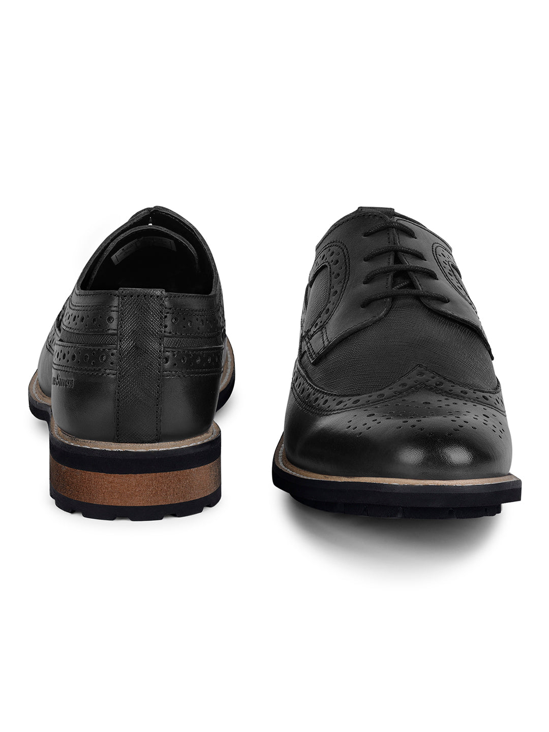 Jet Black Brogue Style Comfortable Laceups for Men