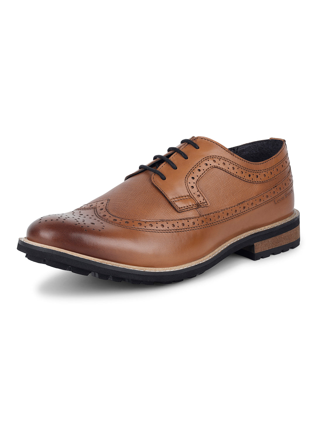 Tan Brogue Style Comfortable Laceups for Men