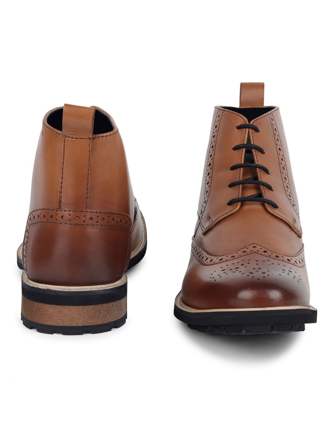 Tan Brogue Lace Up Chukka Boots