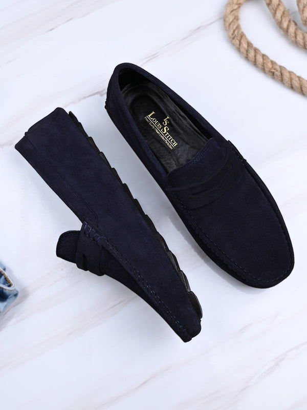 Handmade Italian Suede Leather Penny Loafers