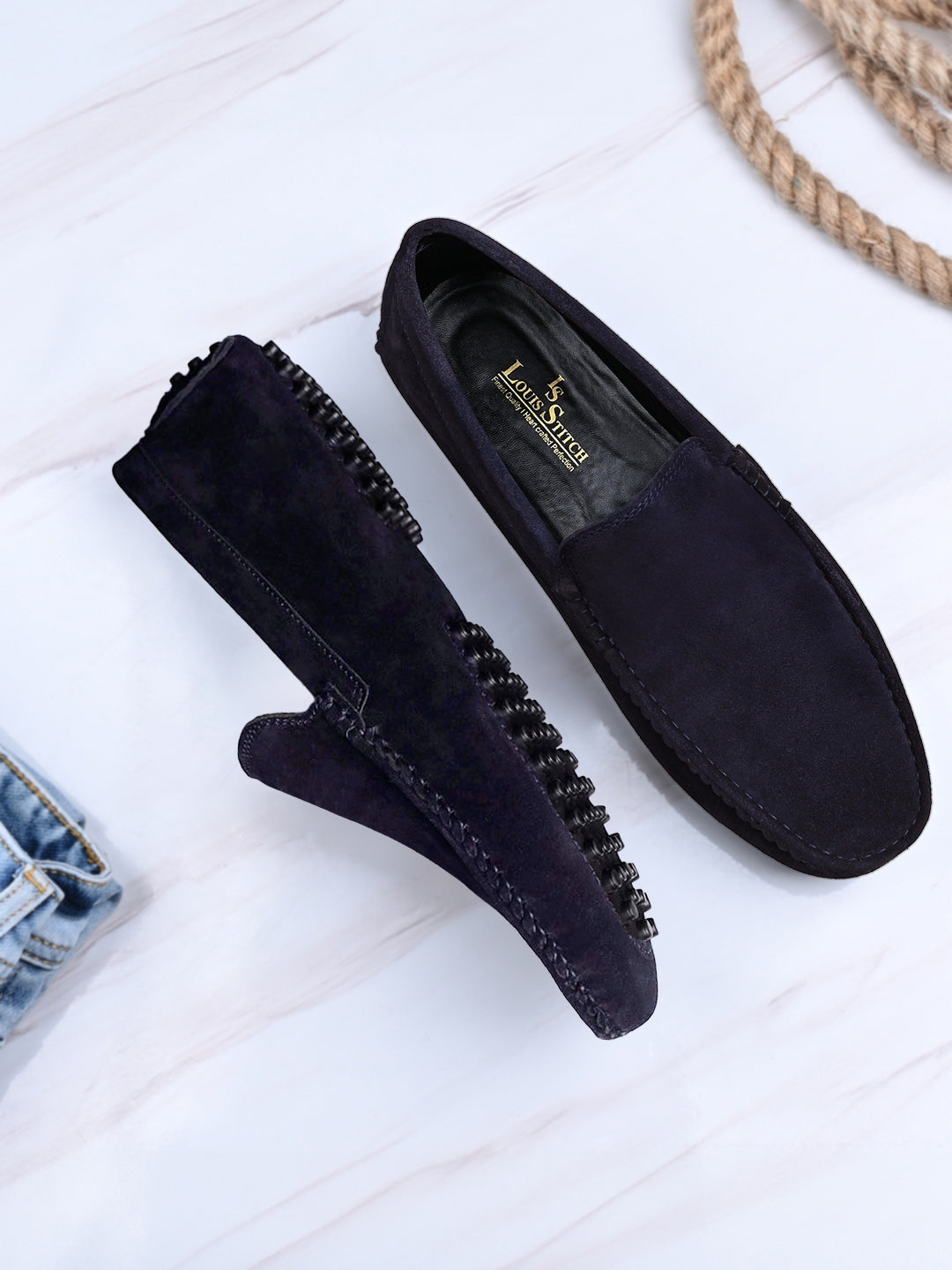 Handmade Italian Suede Leather Penny Loafers