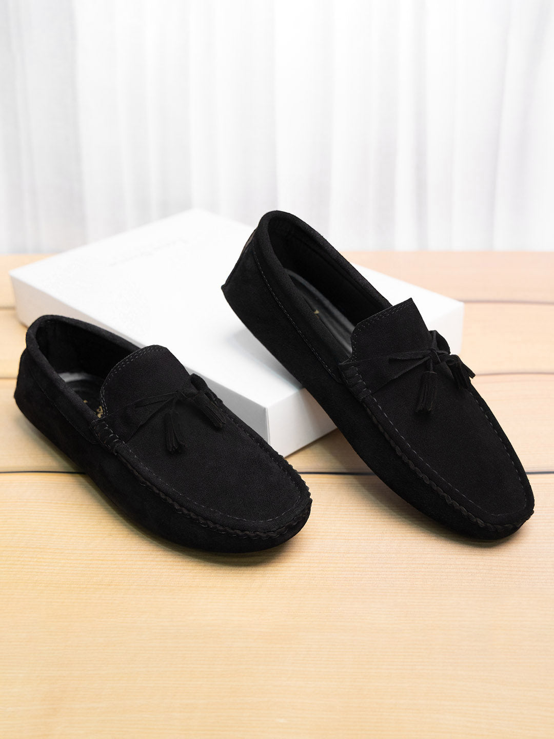 Handmade Italian Suede Leather Penny Tassel Loafers