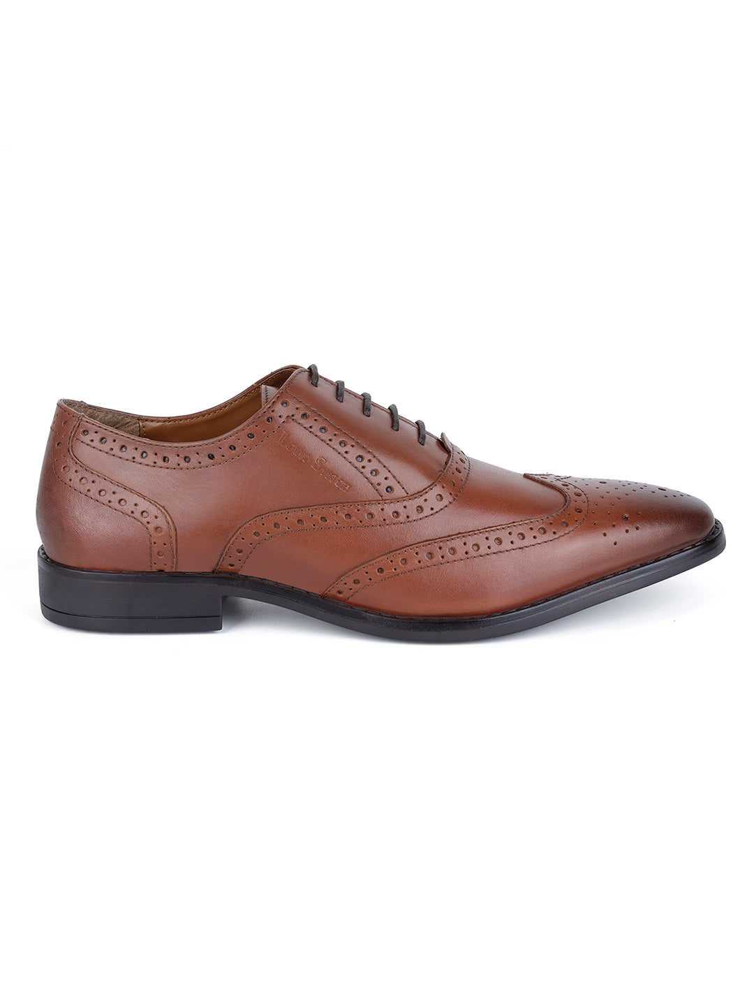 Italian Leather Wingtip Brogue Tan Shoes for Men