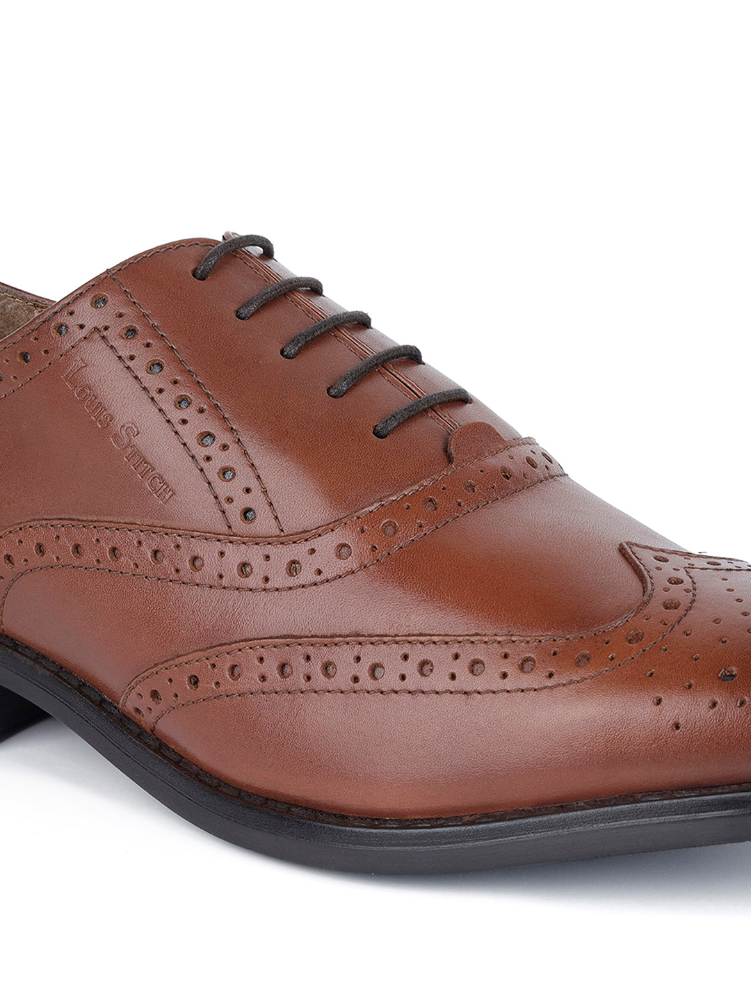 Italian Leather Wingtip Brogue Tan Shoes for Men